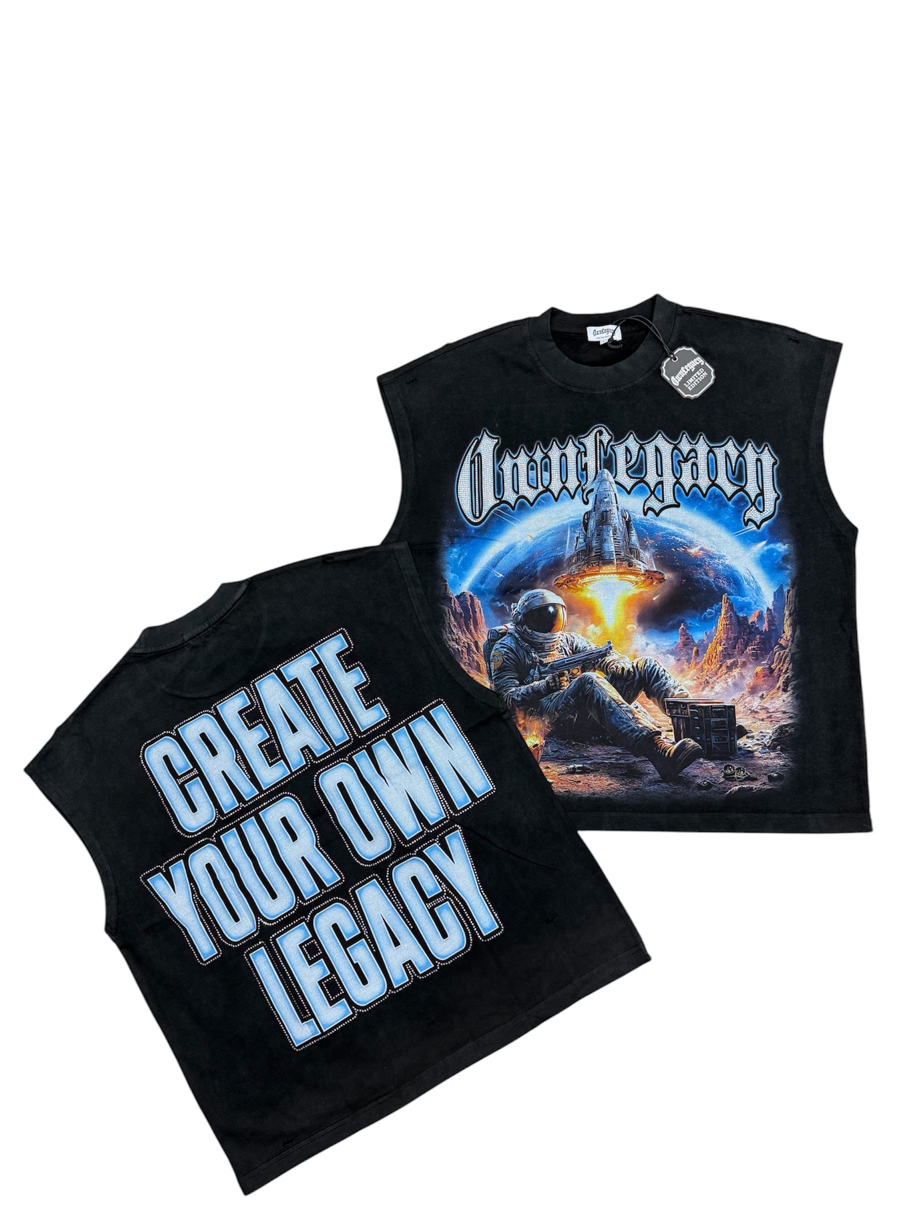 OWNLEGACY BLACK SLEEVELESS SHIRT