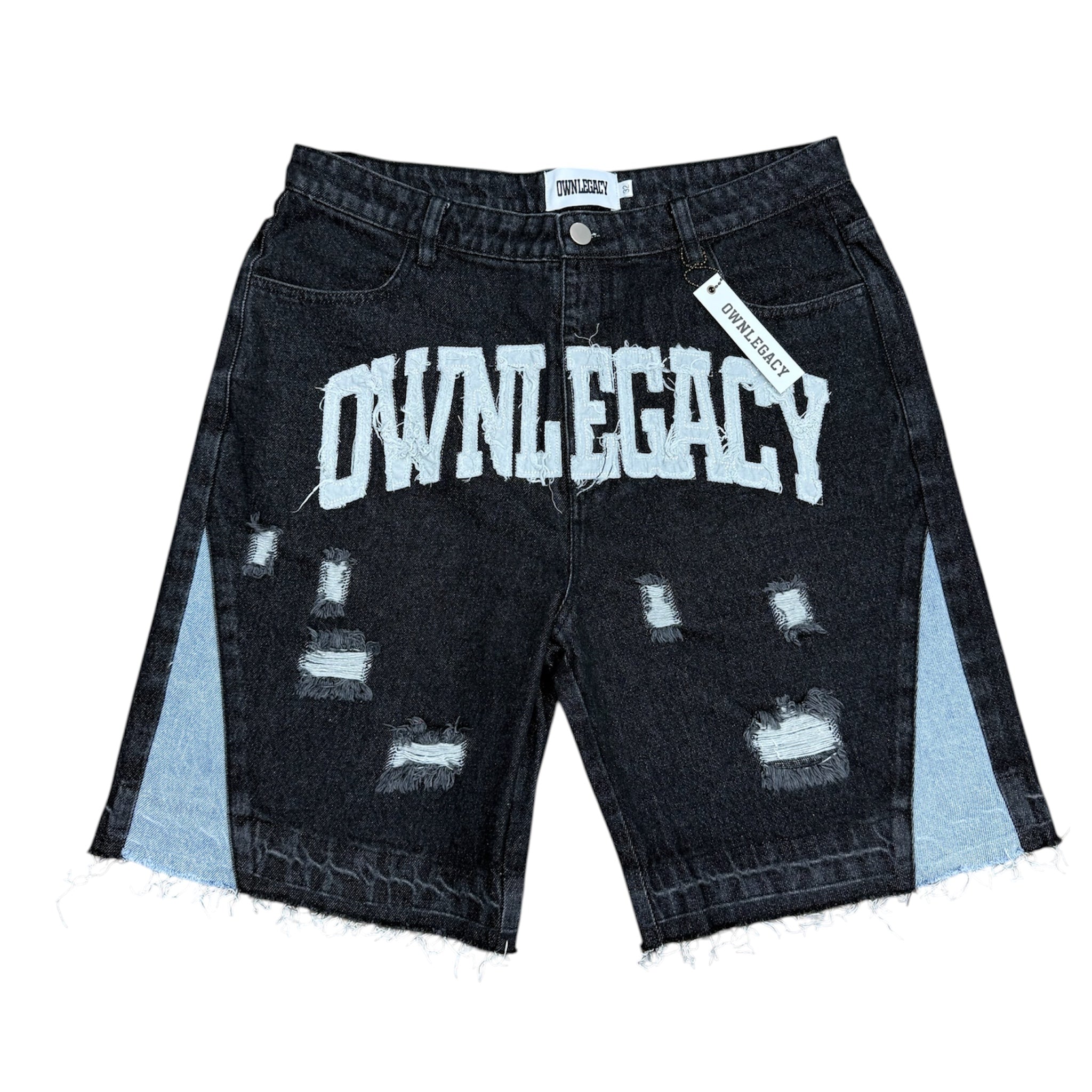 OWNLEGACY DENIM BLACK JEAN SHORTS